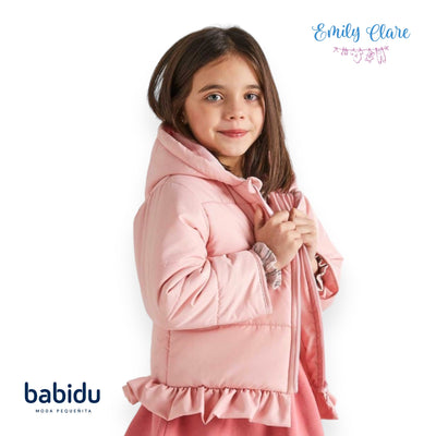 Girls Pink Padded Coat By Babidu