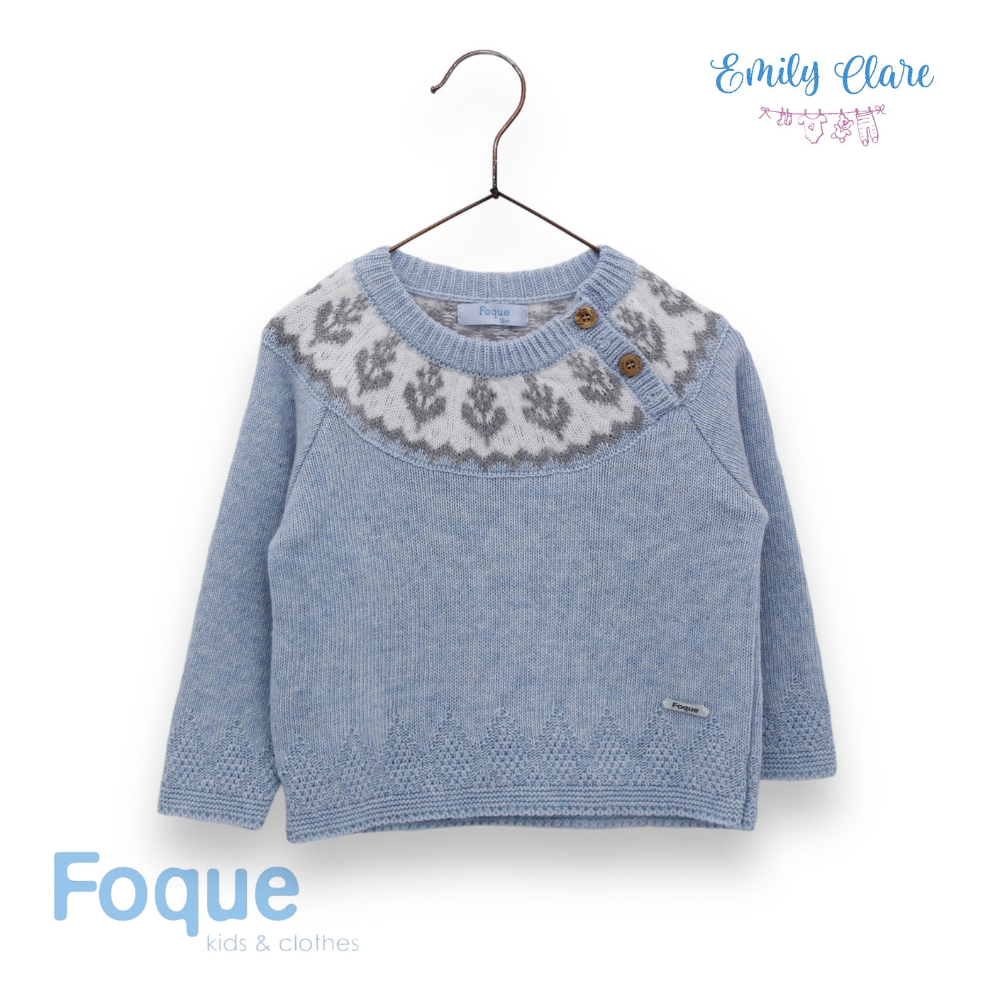 Boys Blue Knitted Jumper & Shorts Set By Foque