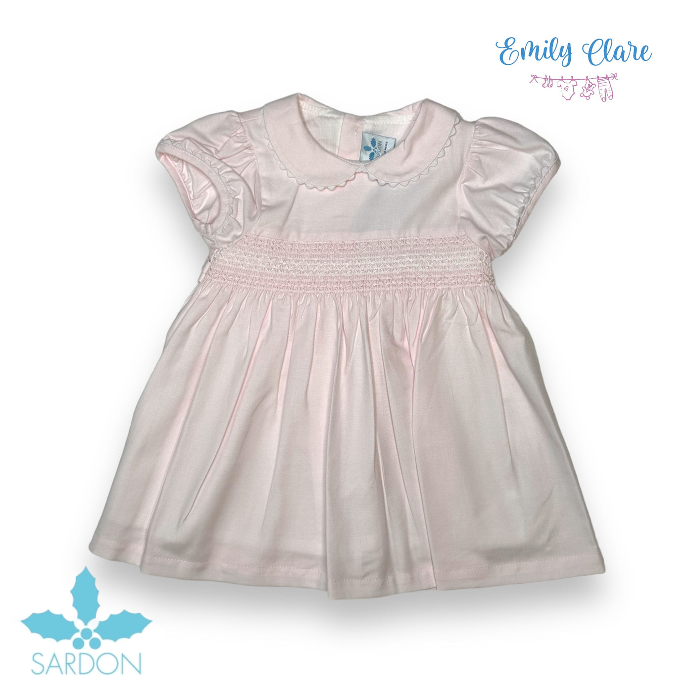 Girls Pink Smocked Dress By Sardon