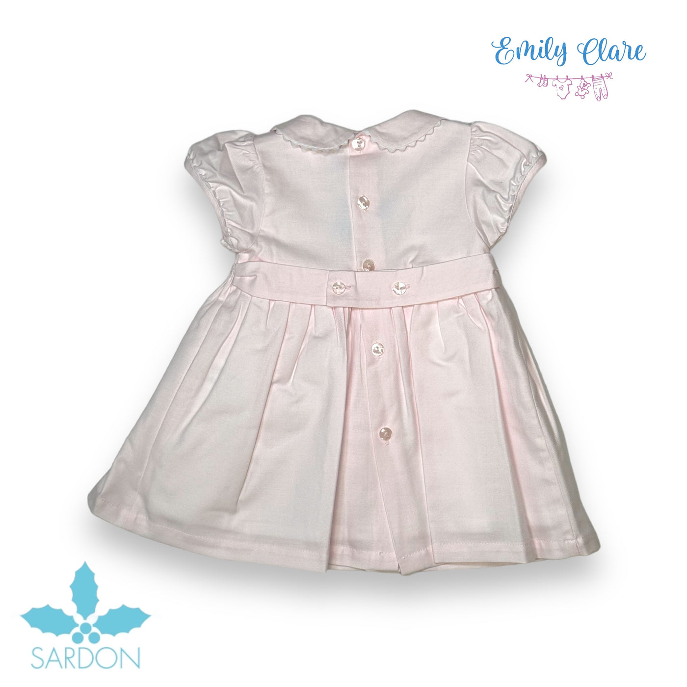 Girls Pink Smocked Dress By Sardon