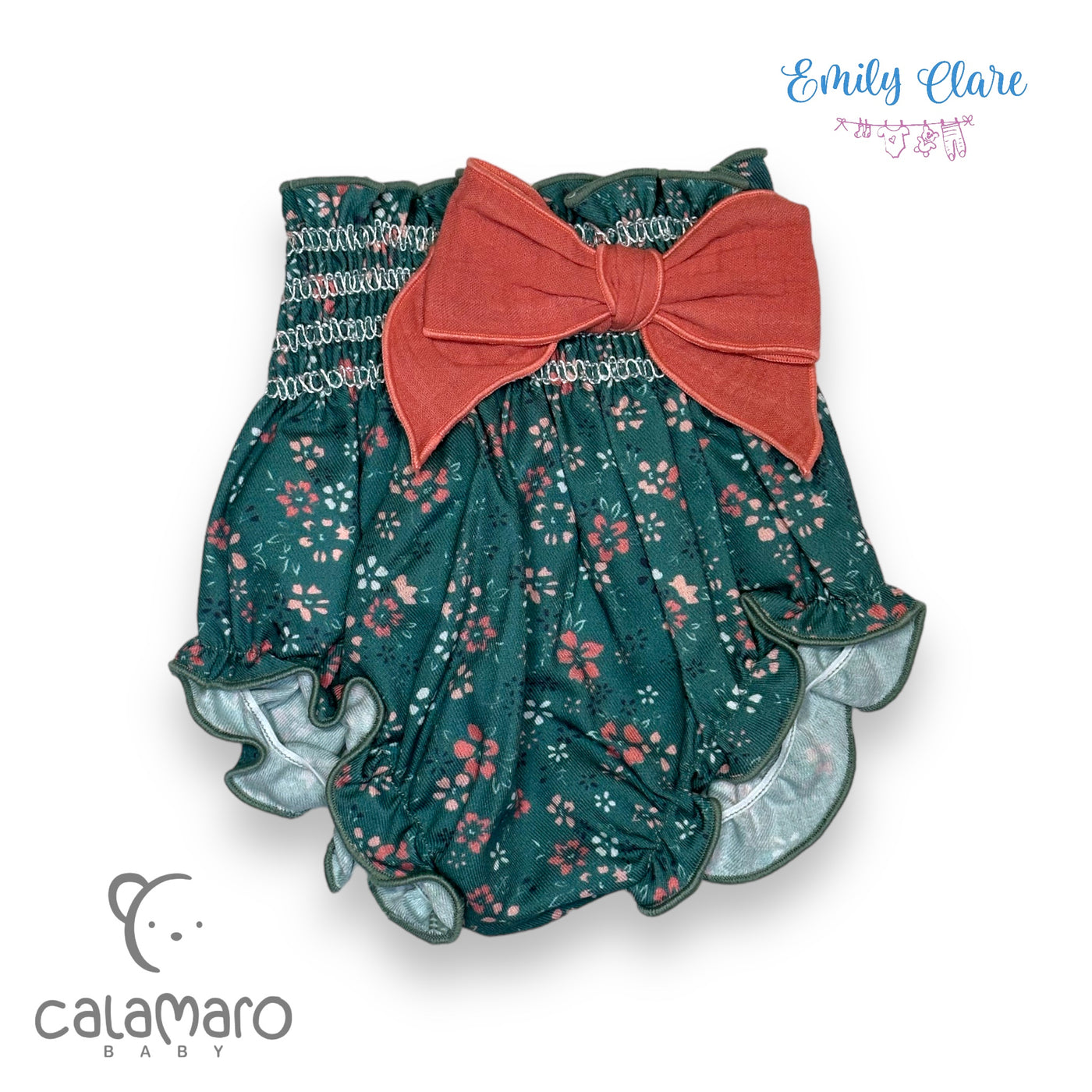 Girls Teal Floral Set By Calamaro