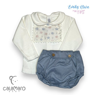 Boys Cream Sheep Set By Calamaro