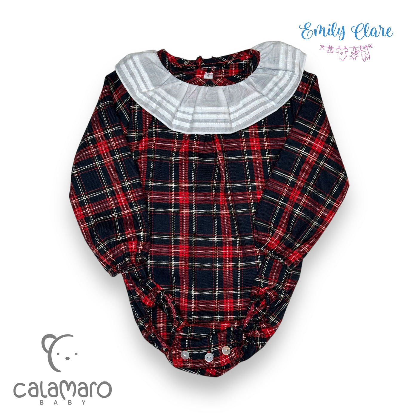 Unisex Tartan Baby Romper By Calamaro