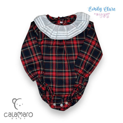 Unisex Tartan Baby Romper By Calamaro