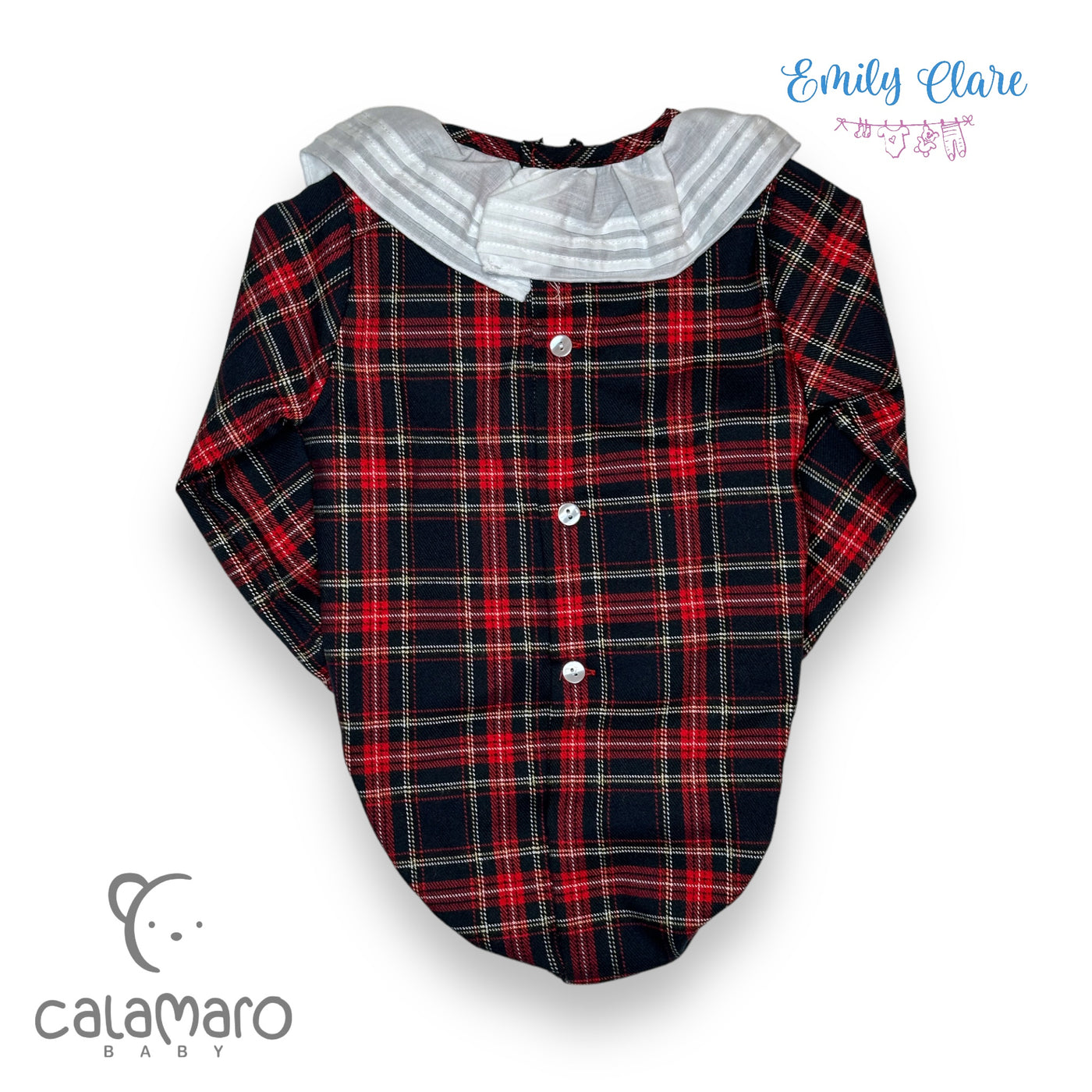 Unisex Tartan Baby Romper By Calamaro