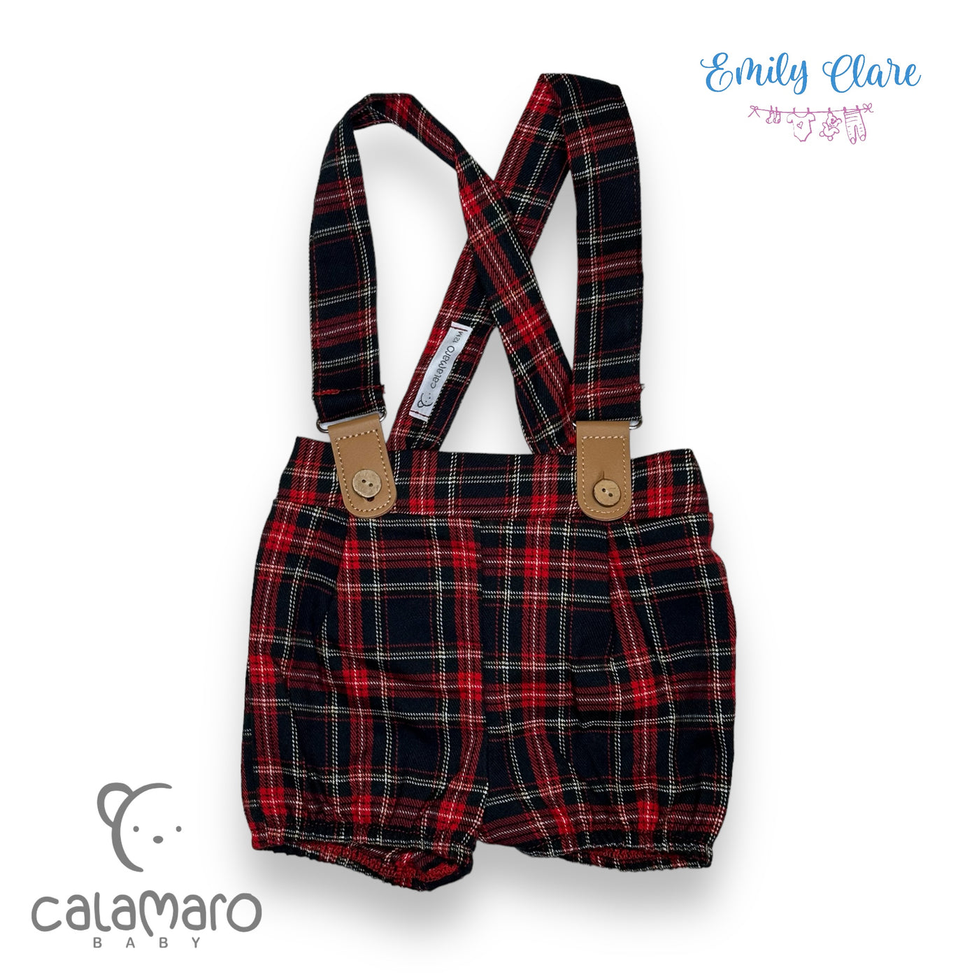 Boys White Shirt & Tartan Shorts Set By Calamaro