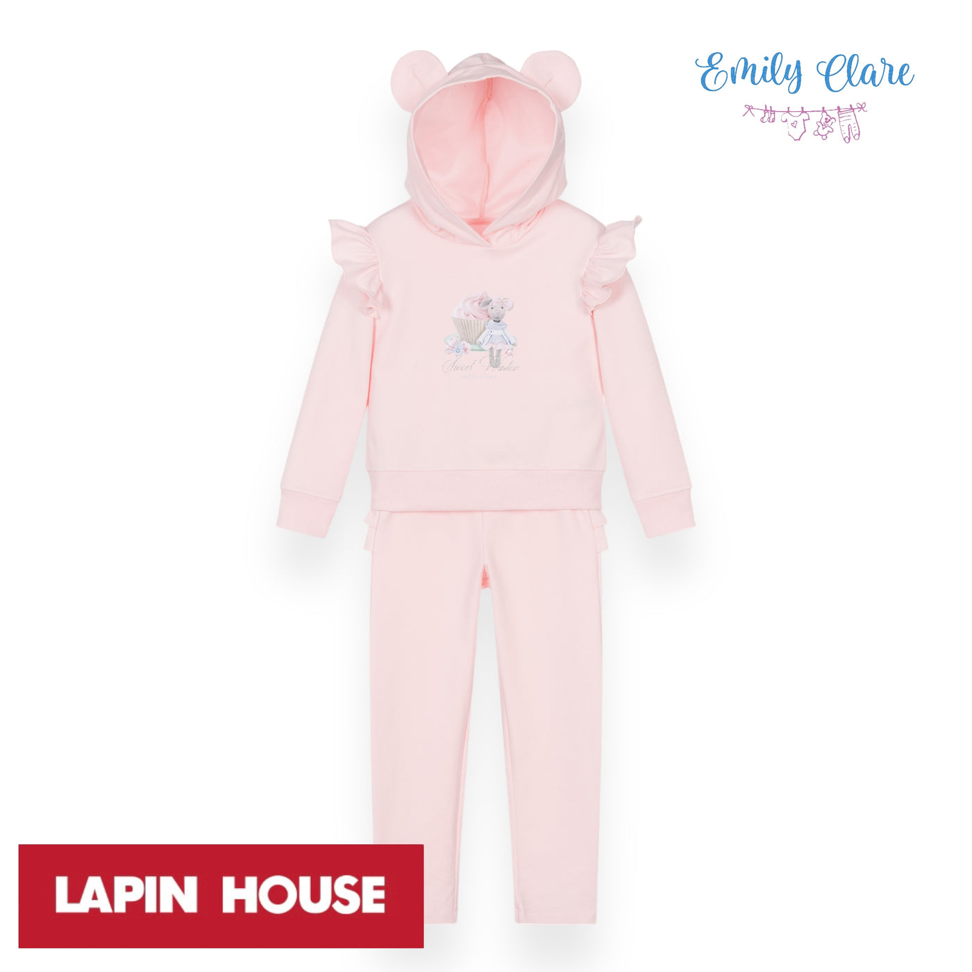 Girls Pink Lapin House Mouse Tracksuit