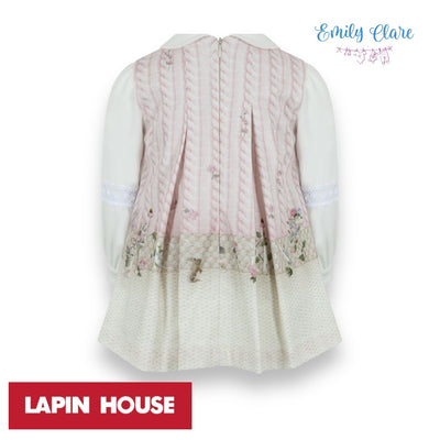 Girls Pink Cotton Embroidered Flower Dress By Lapin House