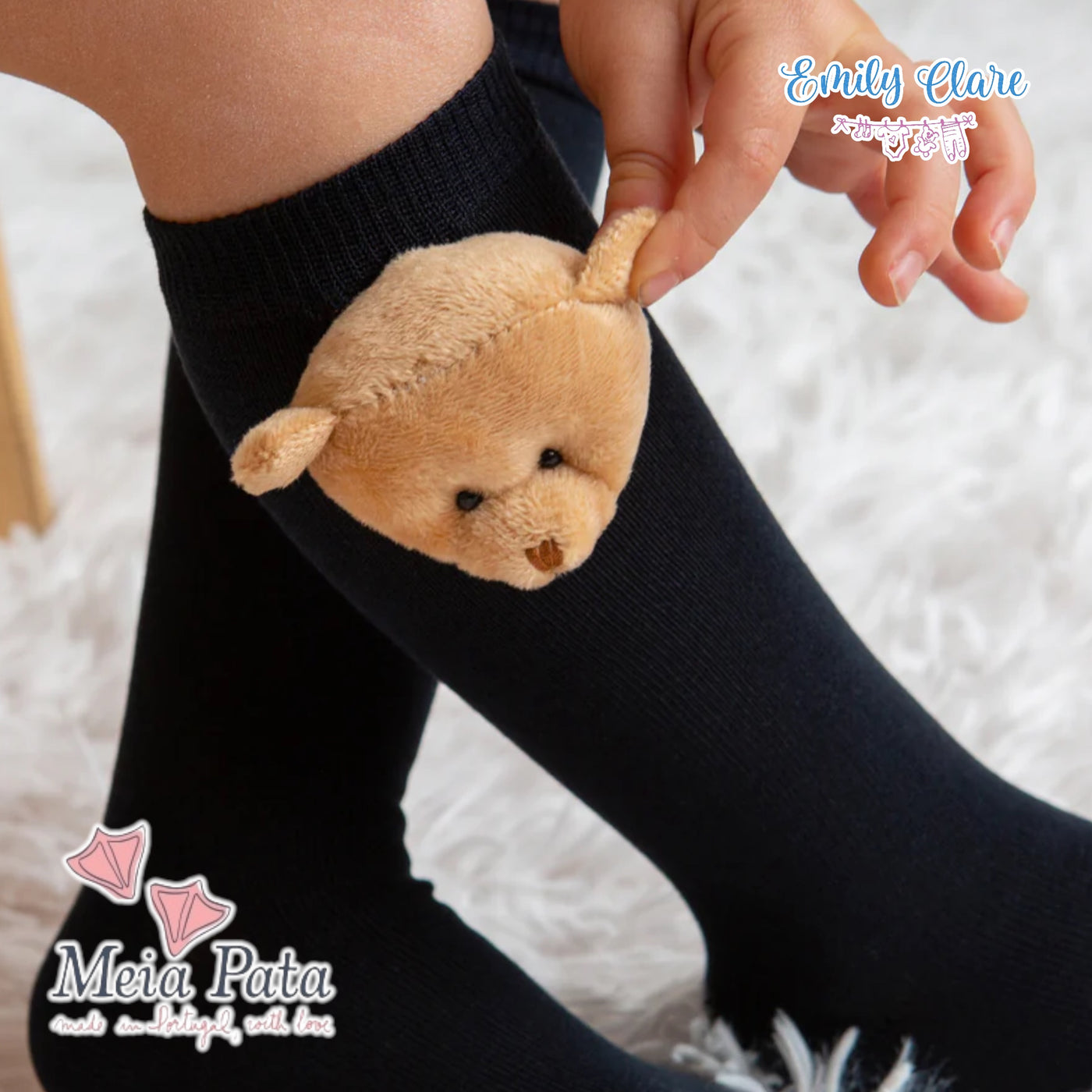 Meia Pata Teddy Bear Knee Socks