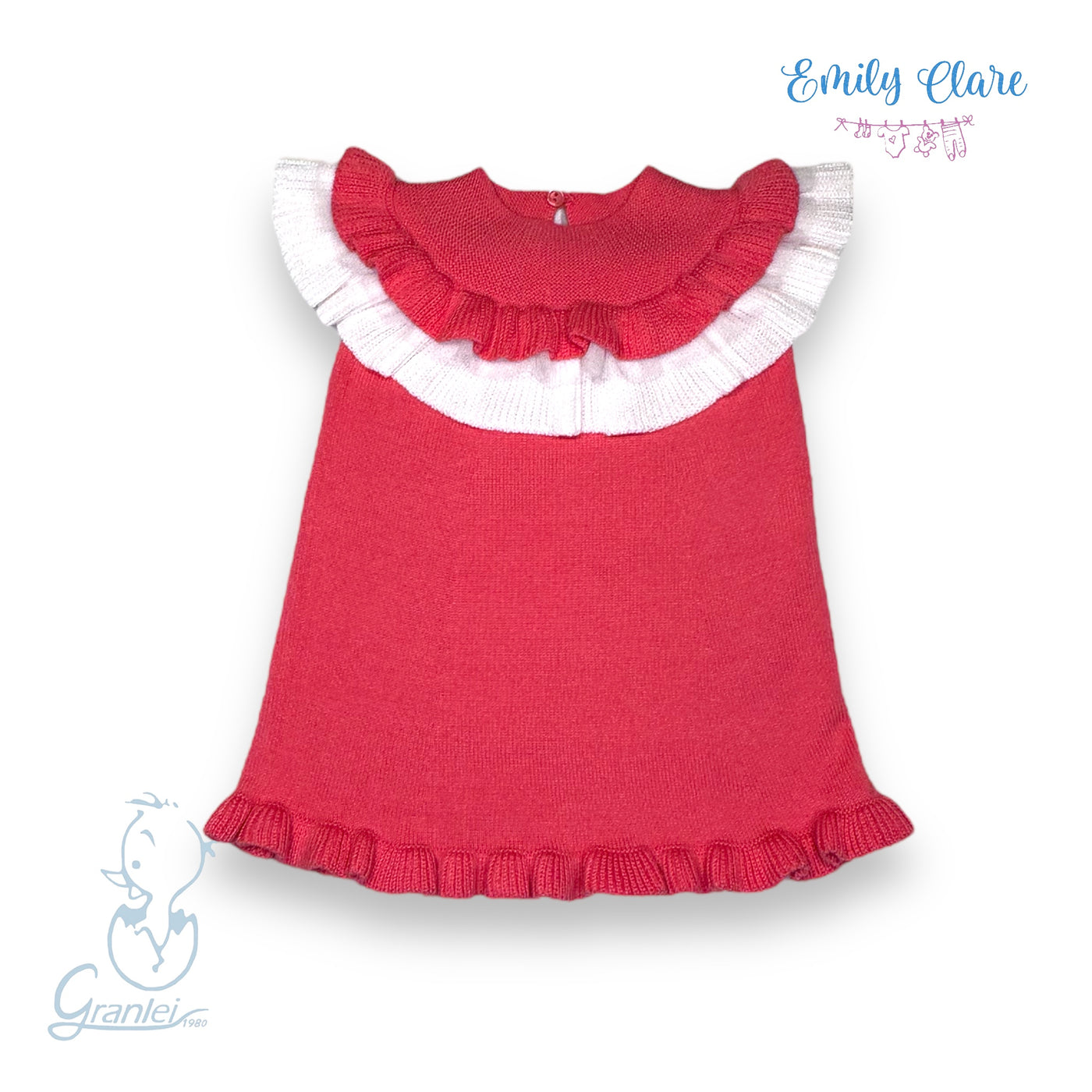 Girls Knitted Ruffle Dress By Artesania Granlei