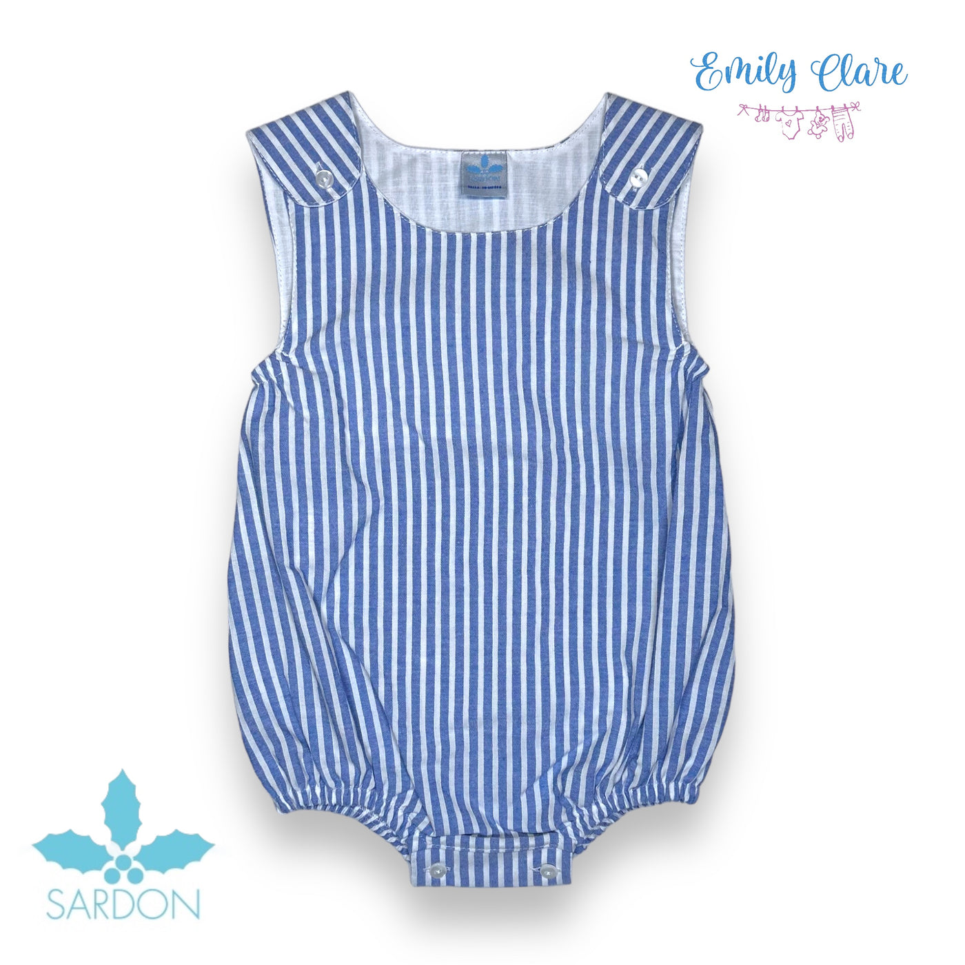 Blue & White Romper By Sardon