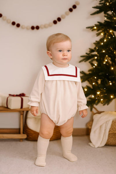Boys Cream Romper by Puro Mimo