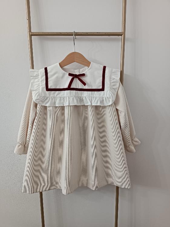Girls Cream Dress by Puro Mimo