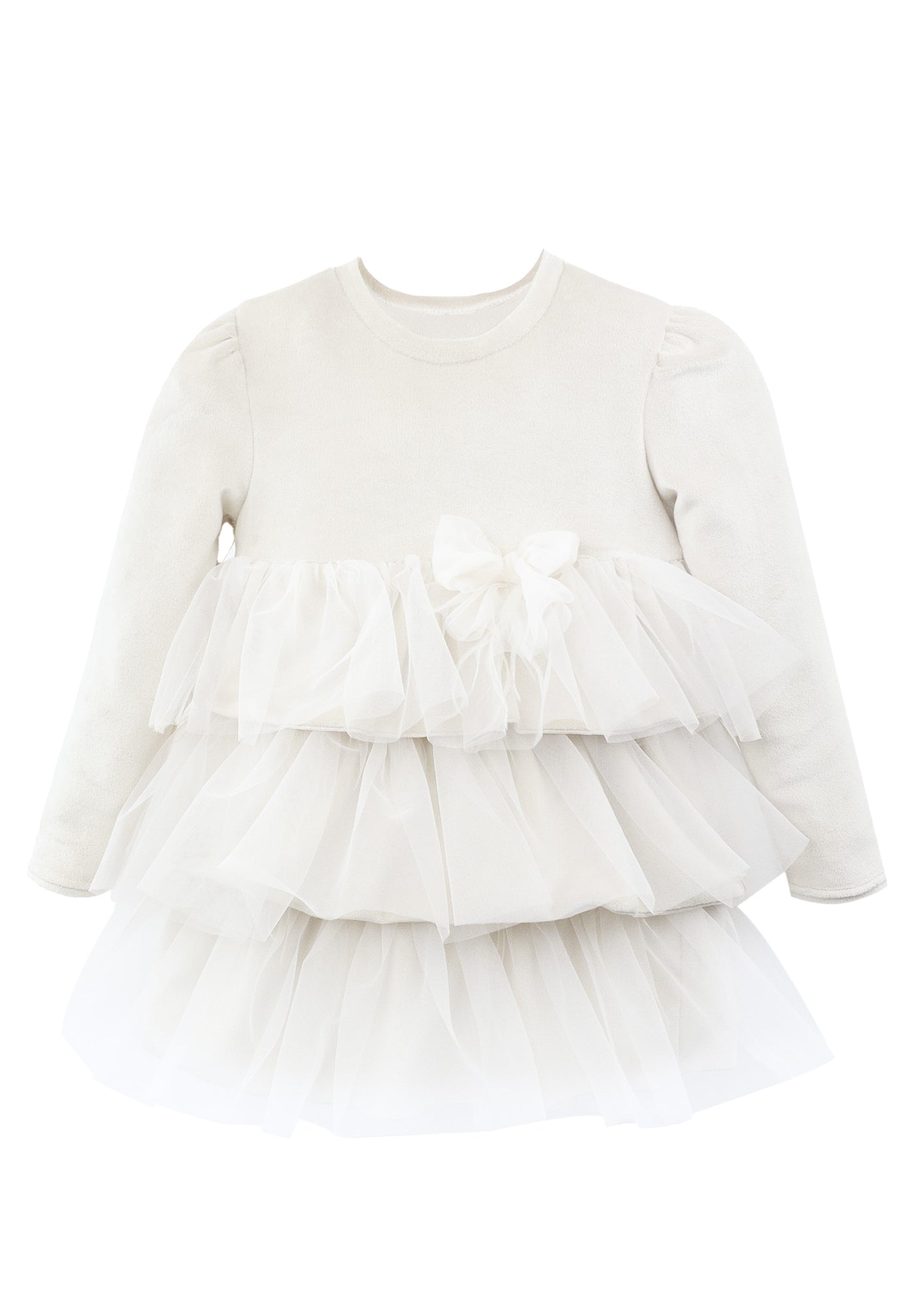 Girls Cream Frill Dress By Jamiks