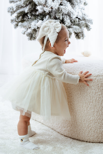 Girls Cream Dress By Jamiks