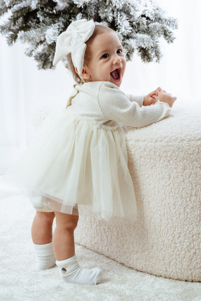 Girls Cream Dress By Jamiks