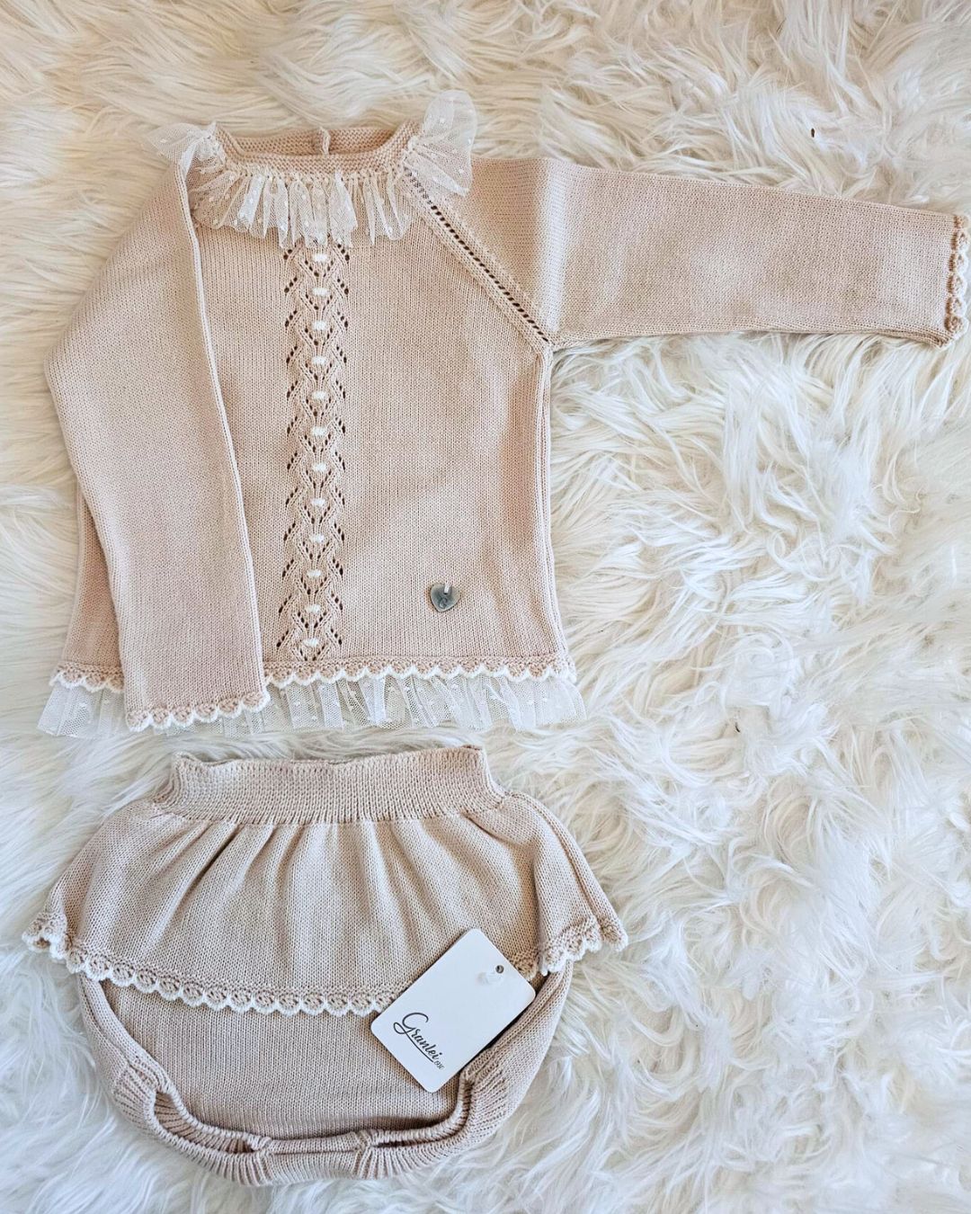 Baby Knitted Jumper and Bloomer Set By Granlei