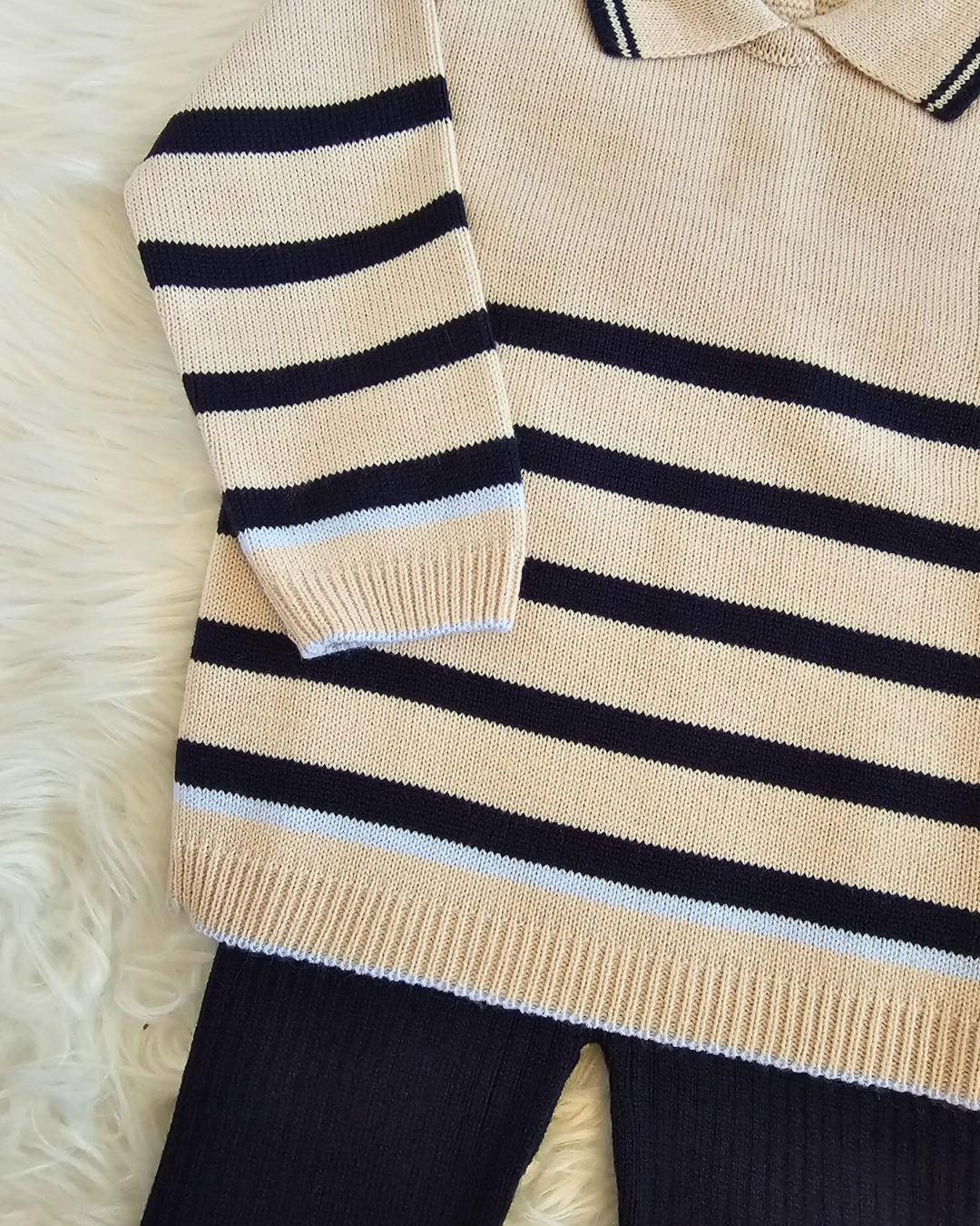 Boys Knitted Striped Tracksuit By Granlei