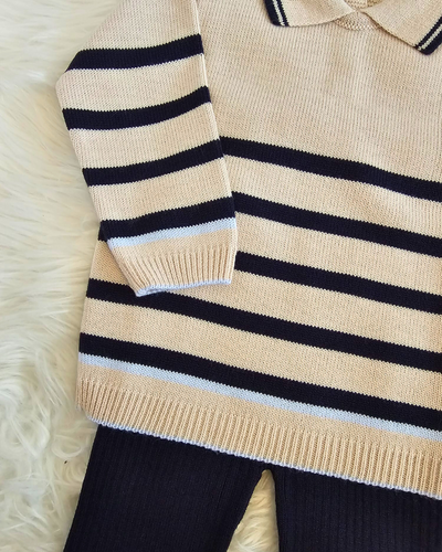 Boys Knitted Striped Tracksuit By Granlei