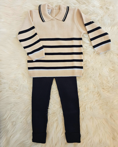 Boys Knitted Striped Tracksuit By Granlei