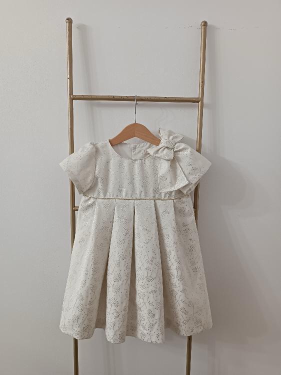 Girls Ivory & Gold Dress by Puro Mimo