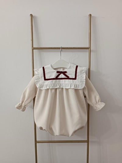Girls Cream Romper by Puro Mimo