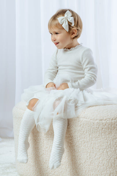 Girls White Frill Dress By Jamiks