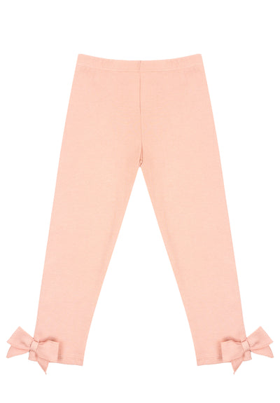 Girls Peach Two Piece Leggings & Top Set By Jamiks