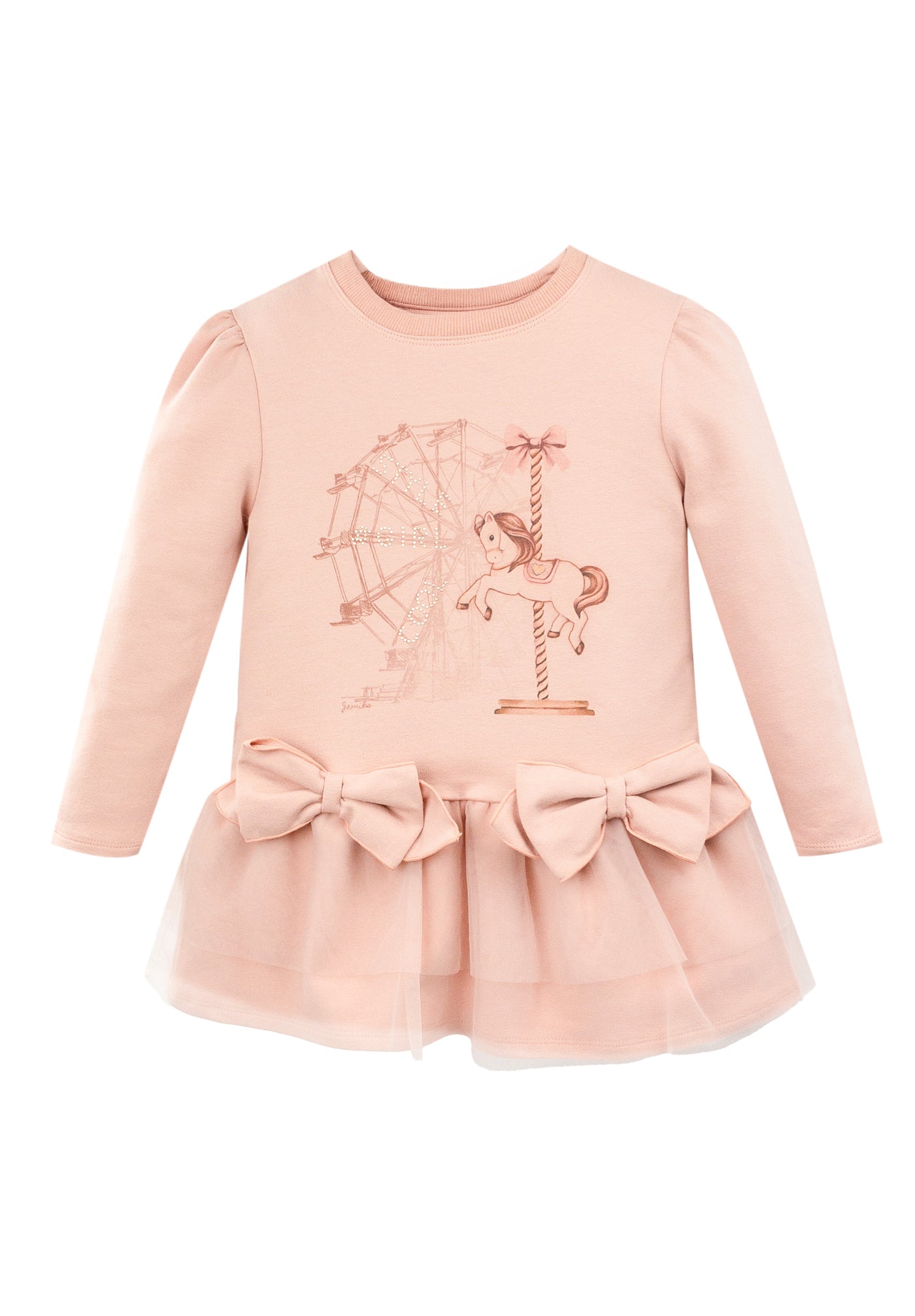 Girls Peach Two Piece Leggings & Top Set By Jamiks