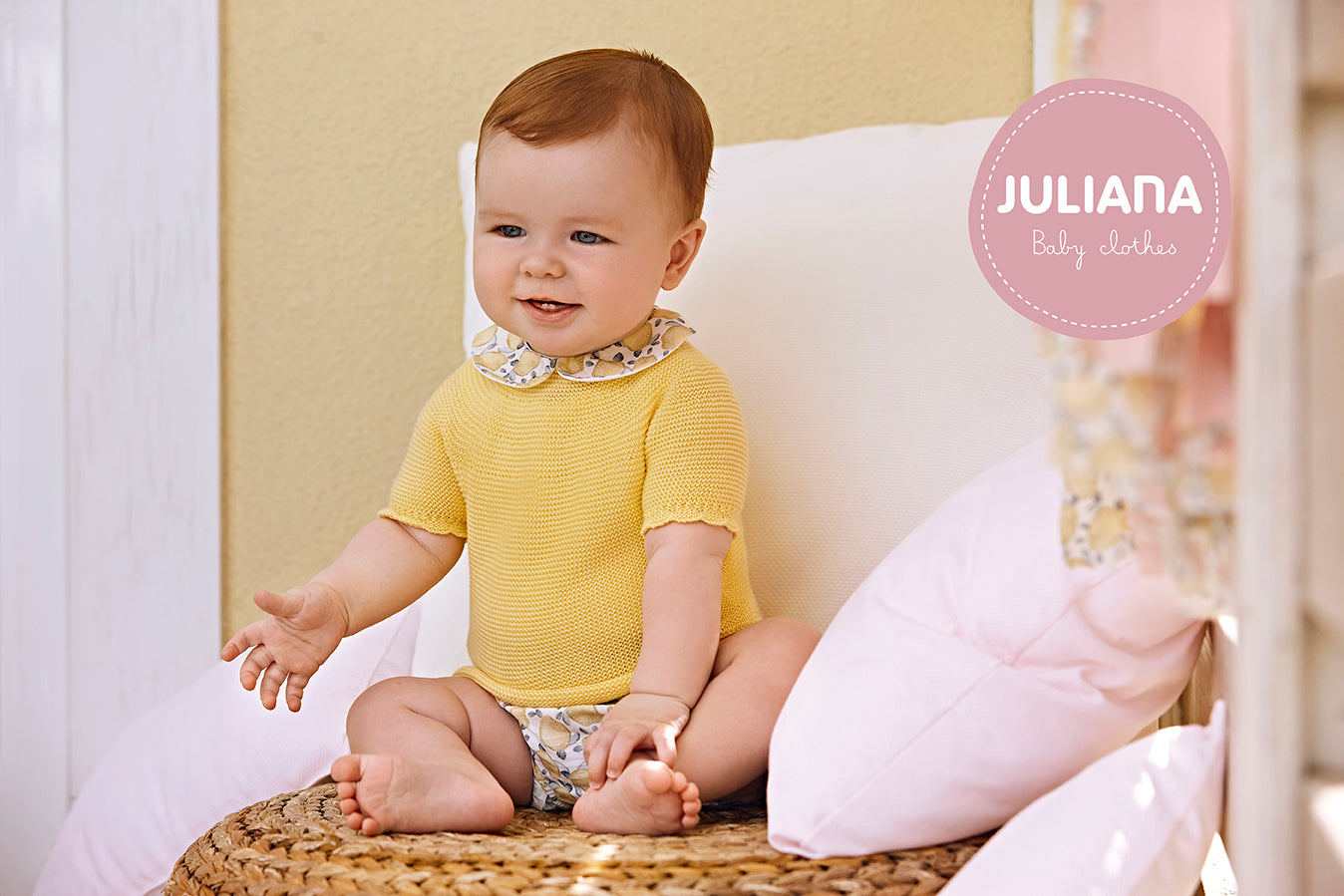 Unisex Turtle Knitted Top & Jam Pants Set in Yellow by Juliana