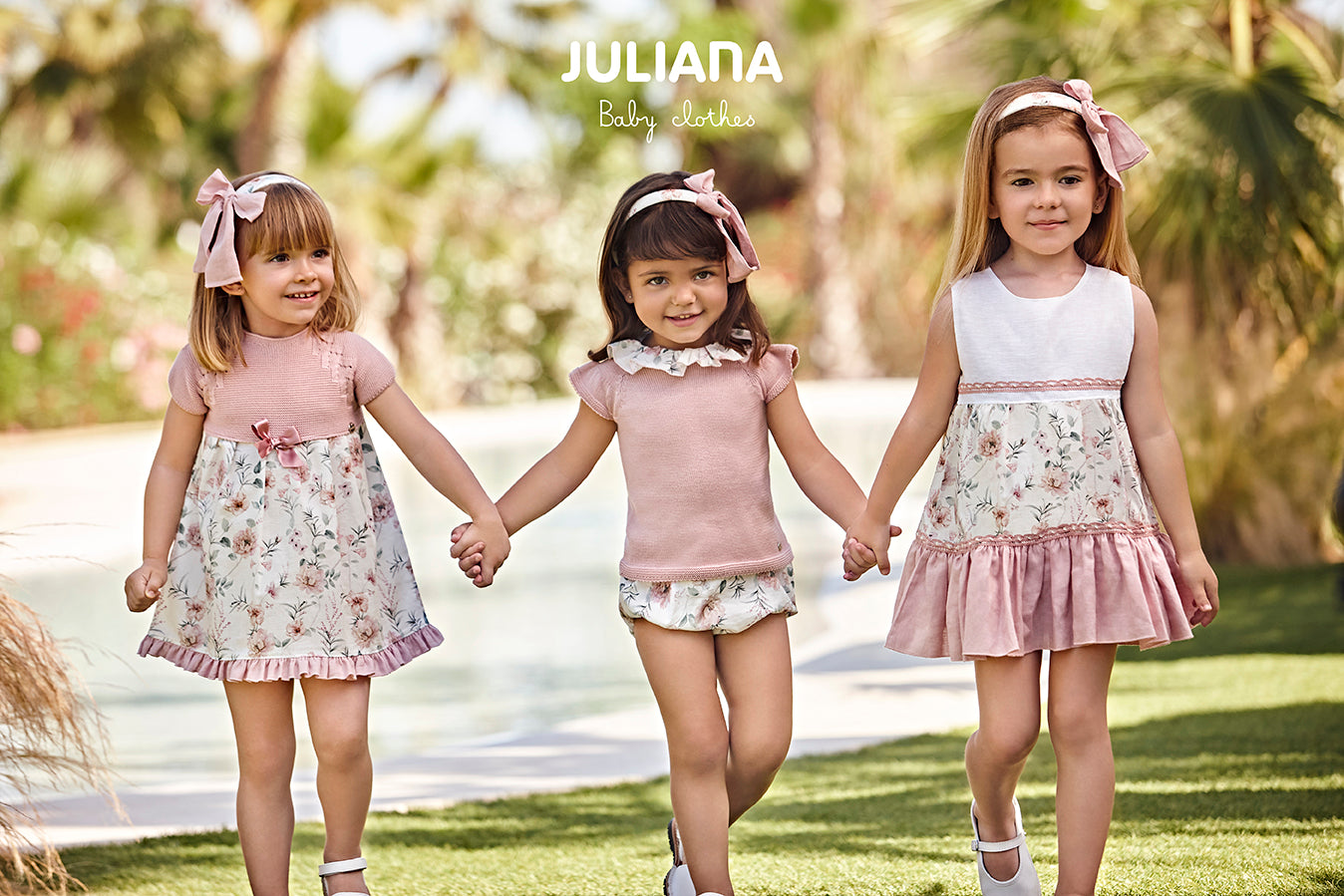 Girls Dusky Pink Floral Dress By Juliana