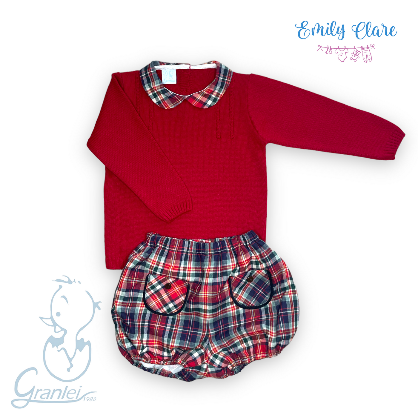 Boys Red Shorts Set by Granlei