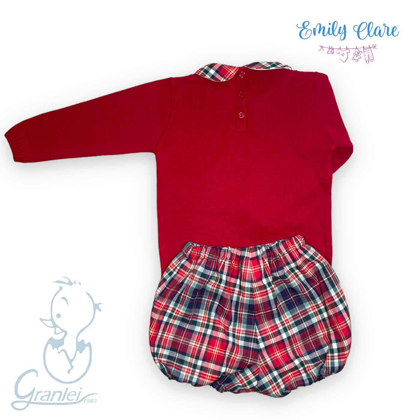 Boys Red Shorts Set by Granlei