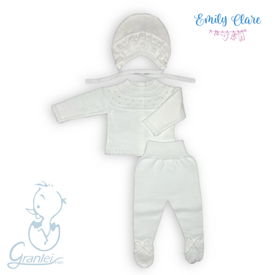 Baby Ivory Three-Piece Babygrow Set by Granlei