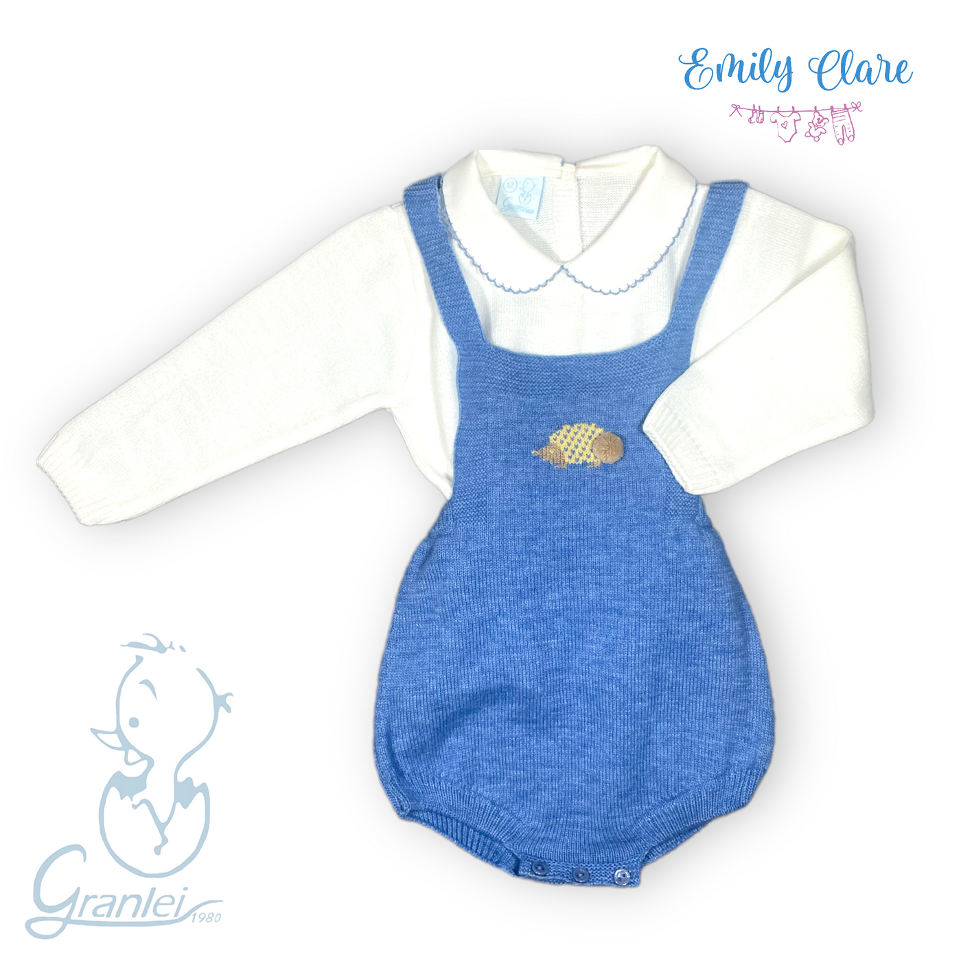 Boys Blue Hedgehog Shortie & Ivory Jumper by Granlei