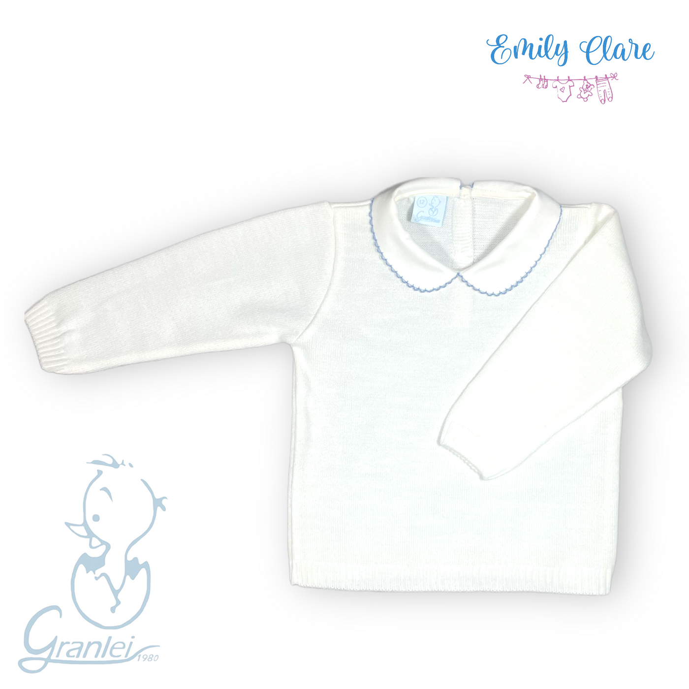 Boys Blue Hedgehog Shortie & Ivory Jumper by Granlei