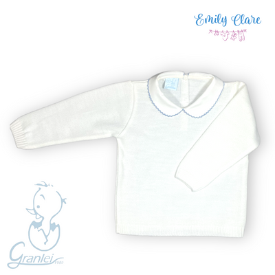 Boys Blue Hedgehog Shortie & Ivory Jumper by Granlei