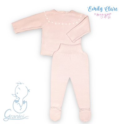 Girls Pink Two-Piece Babygrow by Granlei