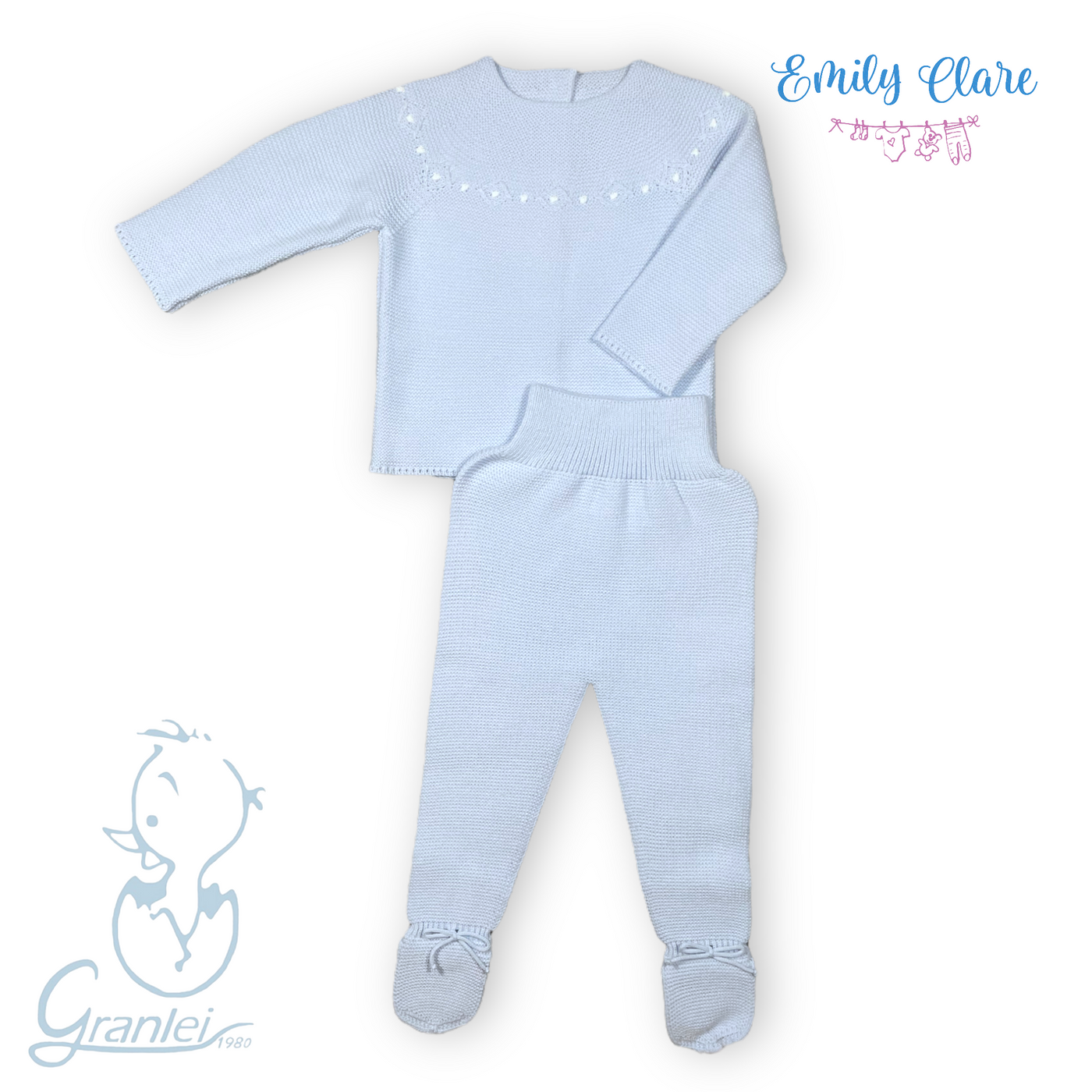 Boys Blue Two Piece Babygrow by Granlei