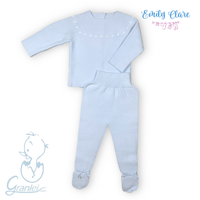 Boys Blue Two Piece Babygrow by Granlei