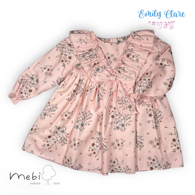 Girls Pink Floral Dress by Mebi