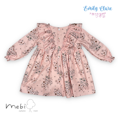 Girls Pink Floral Dress by Mebi