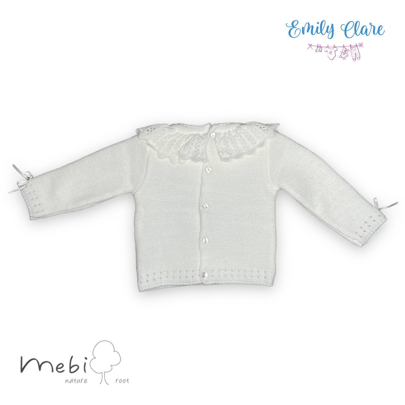 Unisex Two-Piece Knitted Babygrow in Ivory by Mebi