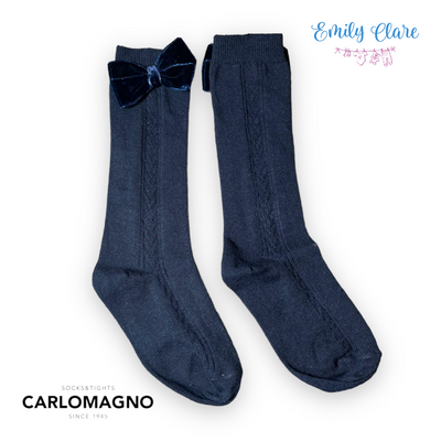 Carlomagno Socks with Velvet Bow