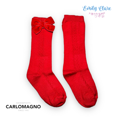 Carlomagno Socks with Velvet Bow