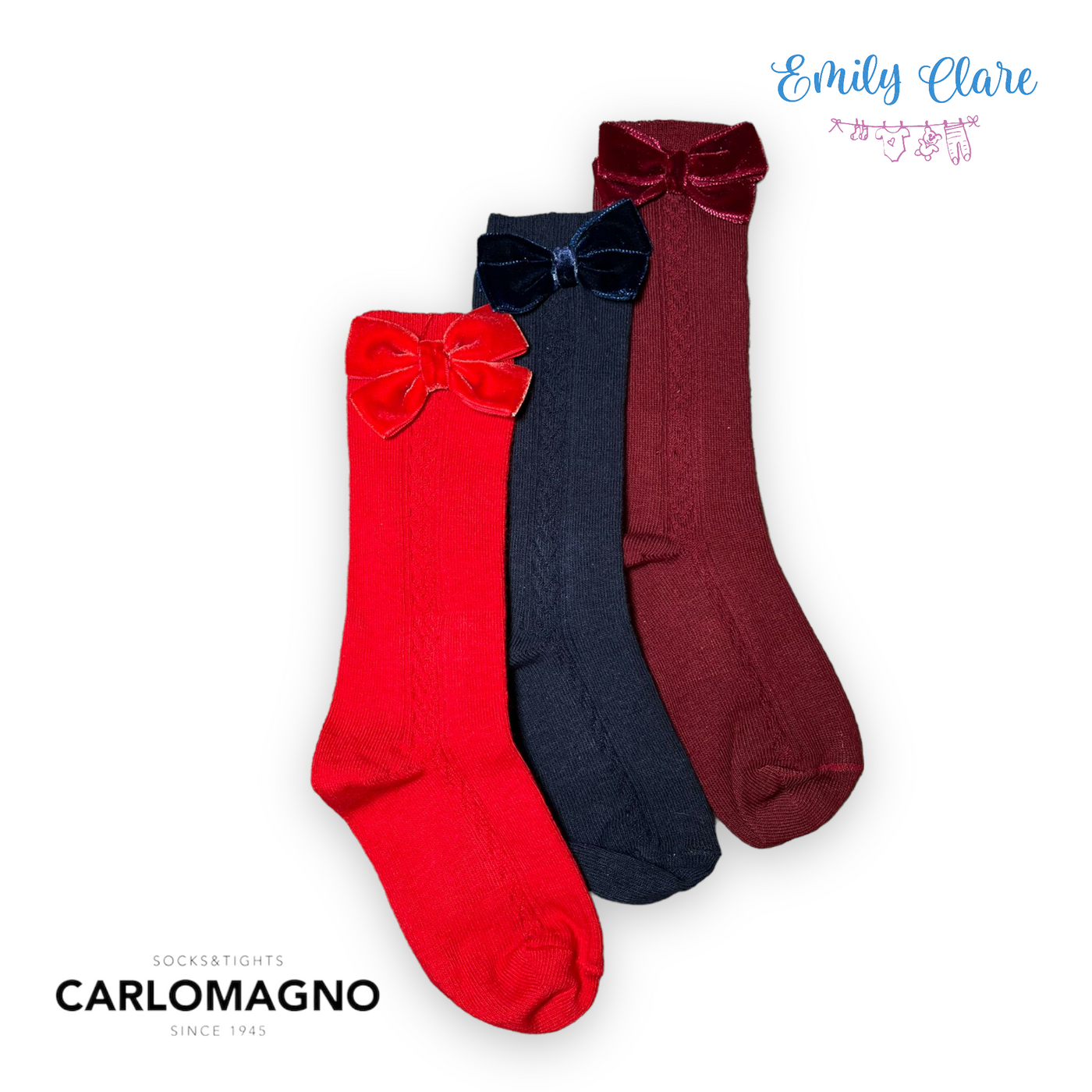 Carlomagno Socks with Velvet Bow