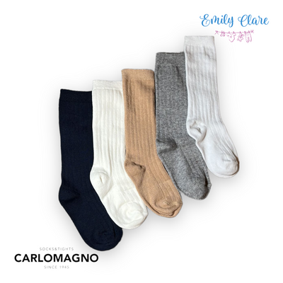 Unisex Ribbed Knee High Socks by Carlomagno