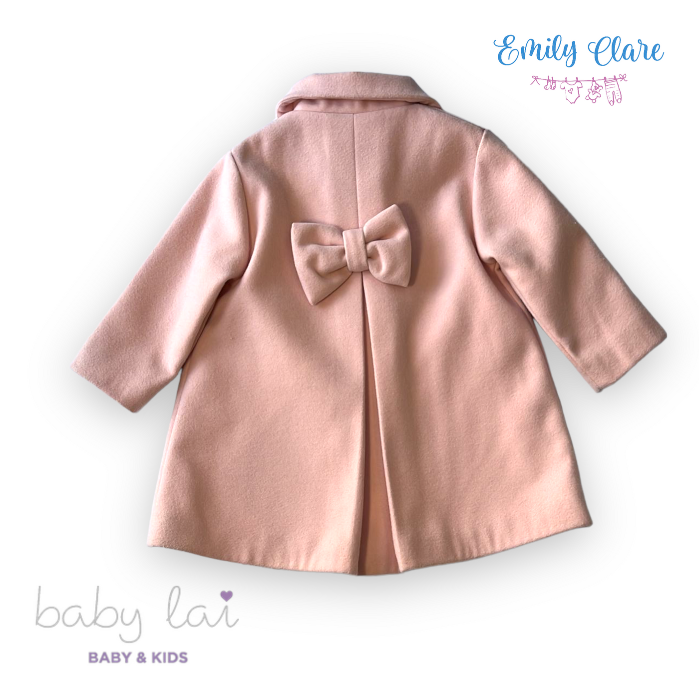 Girls Traditional Double Breasted Pink Coat by Baby Lai