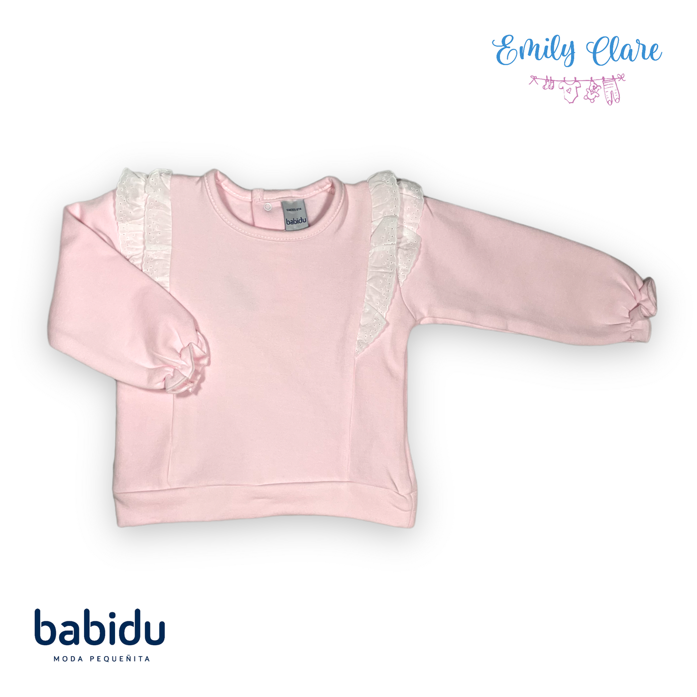 Pink Tracksuit With White Ruffle Detailing by Babidu