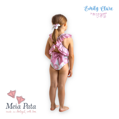 Girls Balloon Print Swimming Costume by Meia Pata